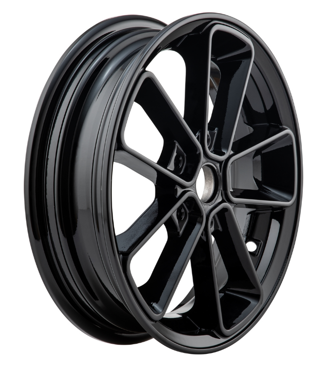 Felge vorne/hinten 12" für Vespa GTS/​GTS Super/​GTV/​GT 60/​GT/​GT L 125-300ccm, schwarz glänzend