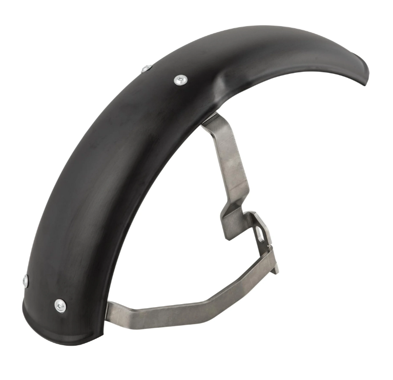 Aile 2.0 Garelli pour Vespa PX 80-200ccm, métal noir mat, support inox brossé