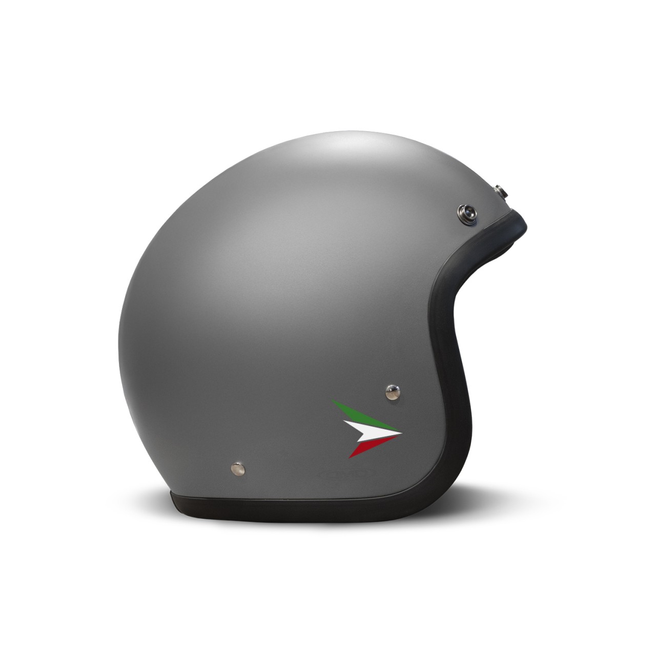 DMD casque jet rétro, noir, mat, Ita Grey, fibre de verre, ECE 22.06