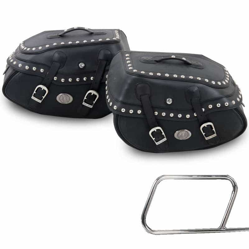 Jeu de valises latérales Buffalo Big Custom noir pour porte-sacs tubulaires Hepco & Becker