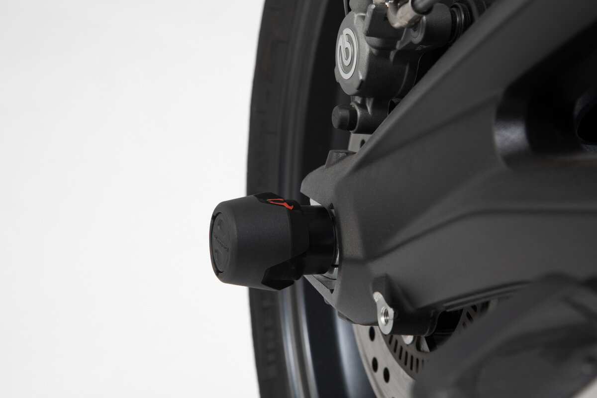 SW-Motech Sturzpad-Kit für Hinterachse schwarz für Triumph Street Triple, Daytona