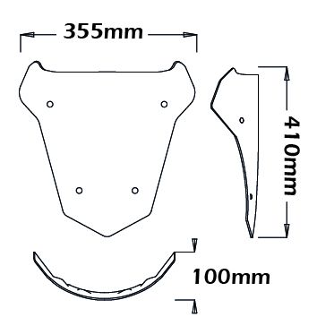 Windschutzscheibe - Höhe 410 mm für Honda CRF 1000 L Africa Twin