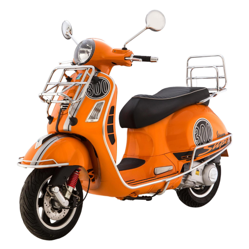 Crash bar side hood rear for Vespa GTS /GTS Super /GTV /GT 60, 125-300ccm, chrome