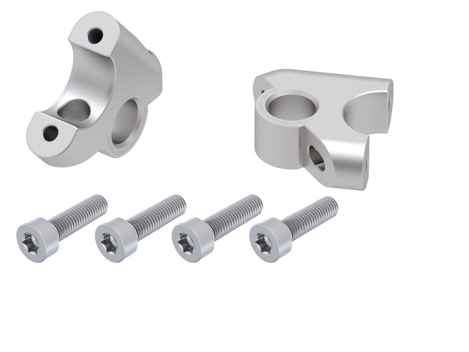 Lenkererhöhung H=30 mm mit Versatz 24 mm zurück silber für BMW S 1000 XR (15-19) Hepco & Becker