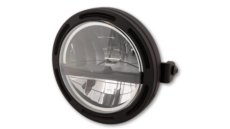 HIGHSIDER pro 5 3/4 Zoll Scheinwerfer Frame-R2 Typ 5 LED Schwarz Seitliche Befestigung