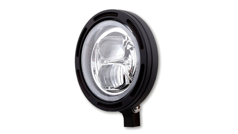 HIGHSIDER pro 5 3/4 Zoll Scheinwerfer Frame-R2 Typ 7 LED Schwarz Untere Befestigung