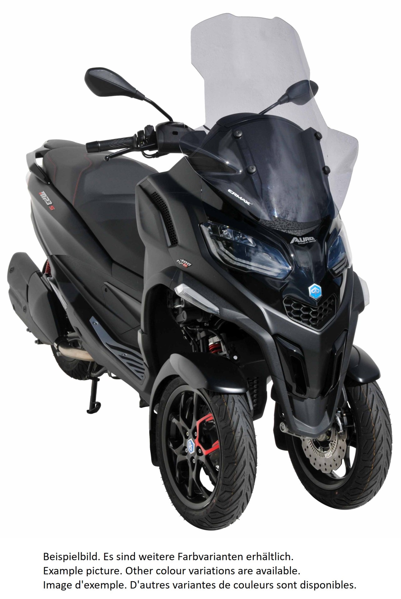 Pare-brise ERMAX High Protection avec protection des mains pour Piaggio MP3 400 / 530 HPE (22-), gris