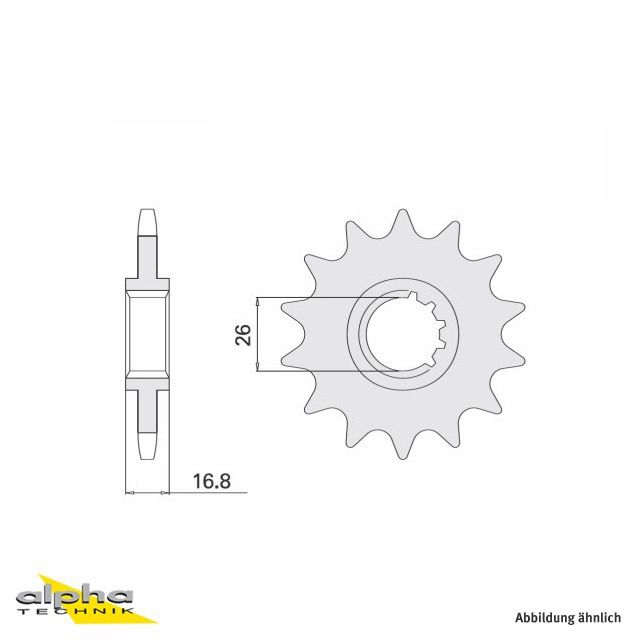 Pignon, 16 dents, pas 525