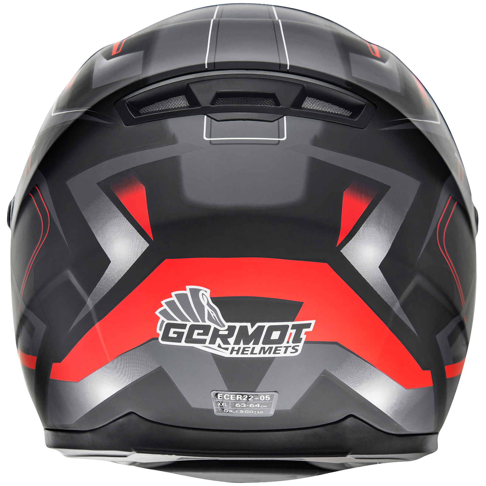 Germot GM 320 integraalhelm, mat zwart/rood