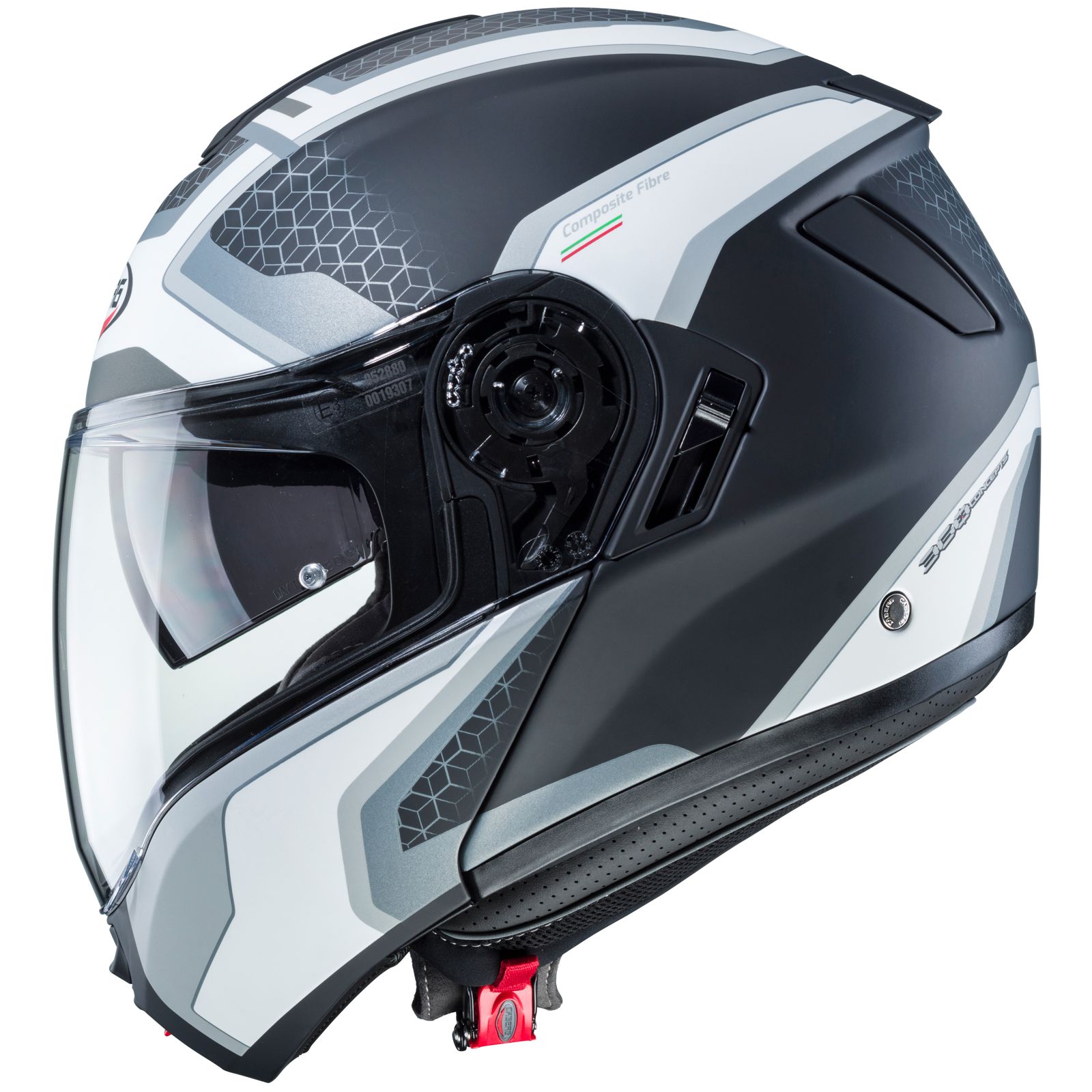Caberg Helm Levo Sonar, matt-schwarz/weiß-anthrazit