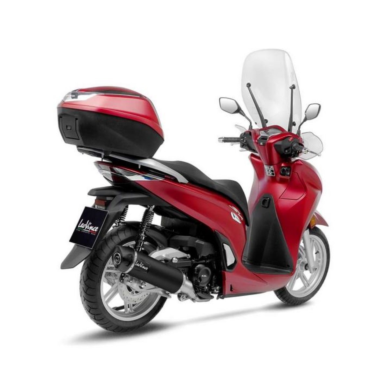 LeoVince exhaust system SBK Nero for Honda SH 350 i, stainless steel black, slip on, E-certificate
