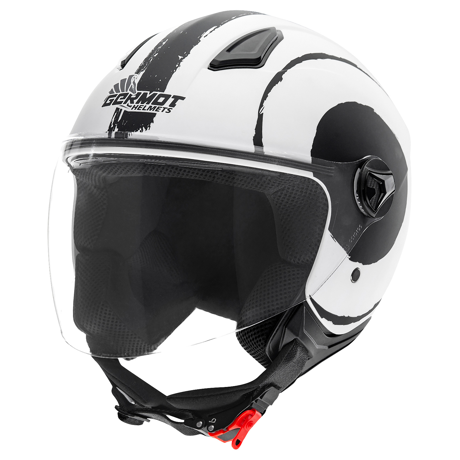 Germot helm GM 196, mat wit/zwart