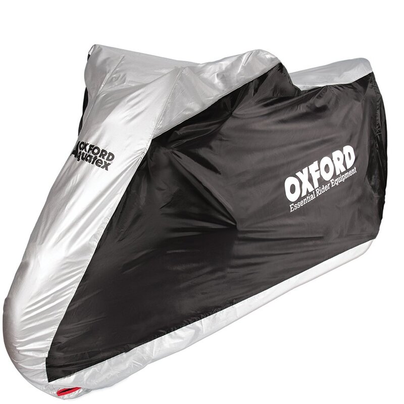 Oxford Indoor / Outdoor Abdeckplane Aquatex Schwarz/Silber - Motorrad / Scooter - S