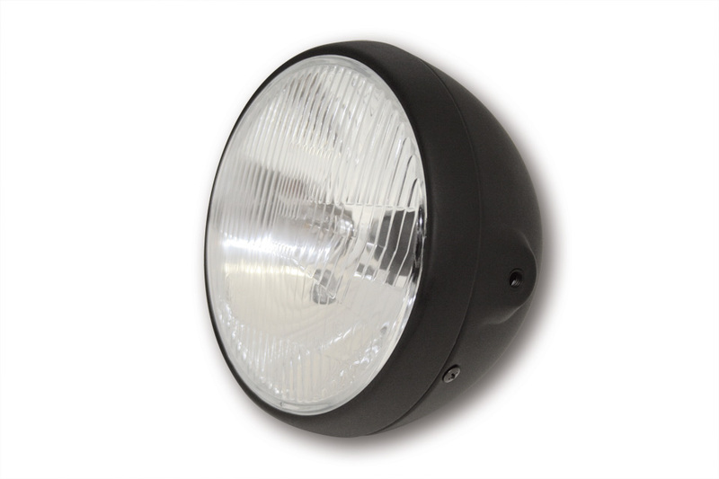 HIGHSIDER smart 7 pouces Phare style britannique noir E-approuvé (1pc)