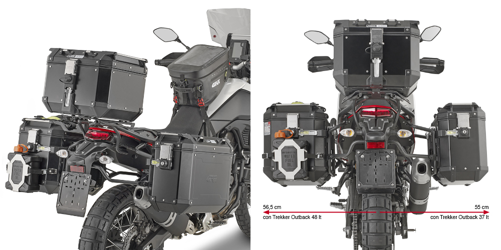 Zijtasdrager PL ONE-FIT voor Trekker Outback koffers voor Yamaha Tenere (Bj.19-24) Givi