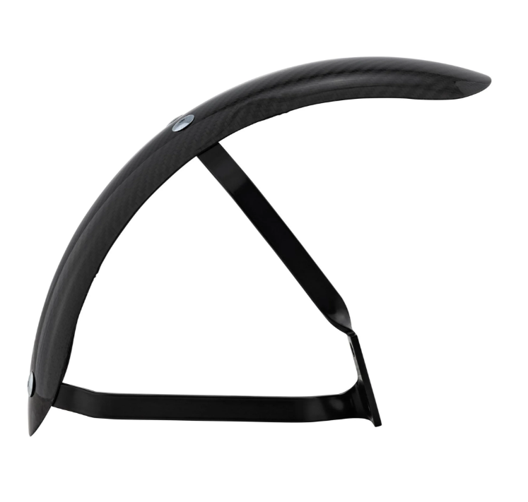 Kotflügel Garelli Race EVO II für Vespa PX 80-200ccm, Carbon, Halter schwarz