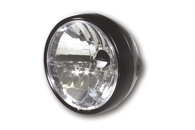 HIGHSIDER smart 6 1/2 pouces phare, boîtier métallique noir, avec feux de position, E-approuvé (1pc)
