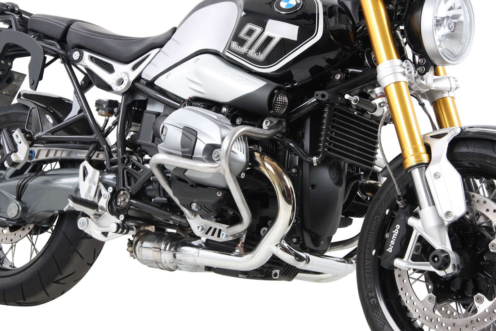 Arceau de protection du moteur argenté pour BMW R nineT (14-16) Hepco & Becker