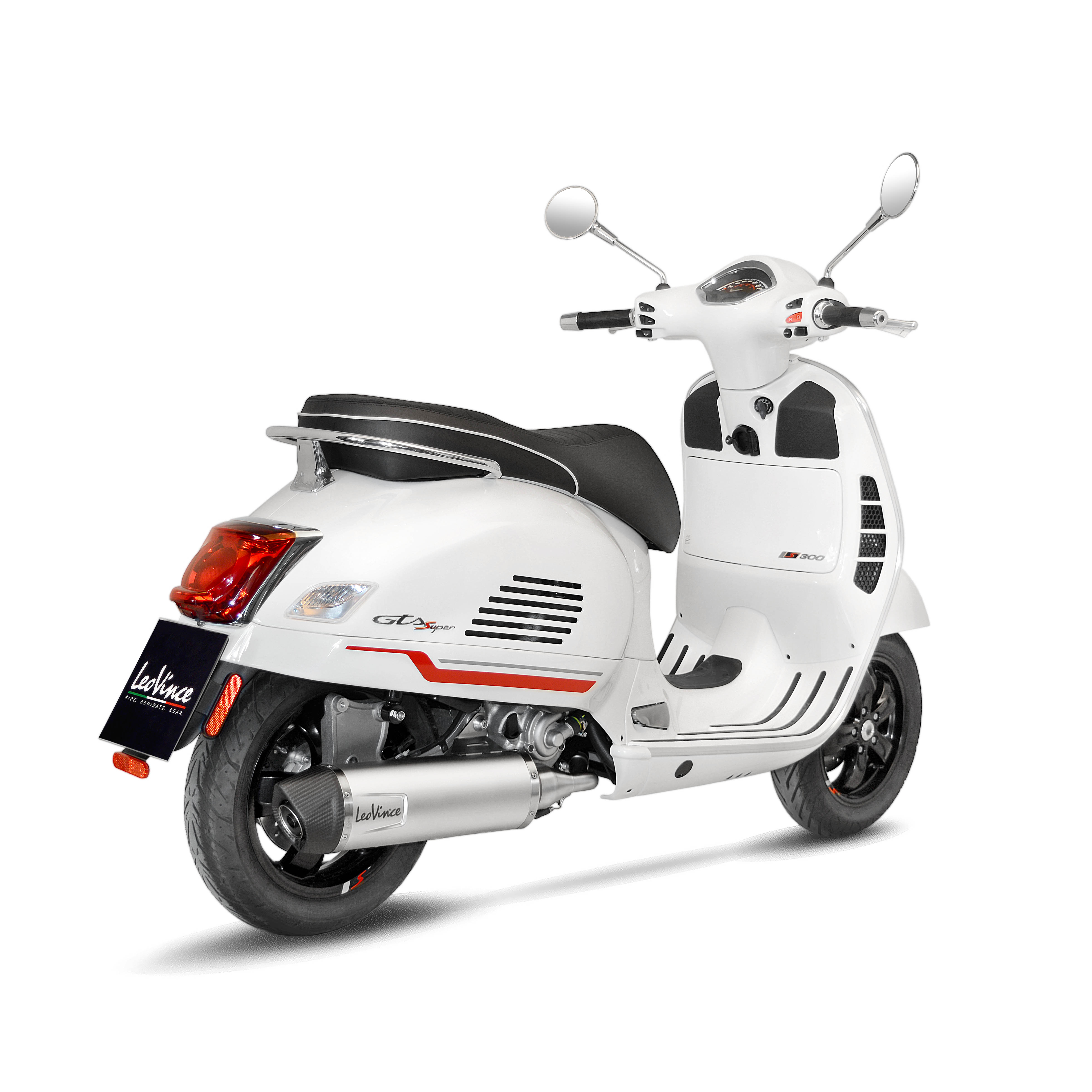 LeoVince système d?èchappement LV One Evo, acier inoxydable, argent, système complet, pour Vespa 300 GTS Euro 5