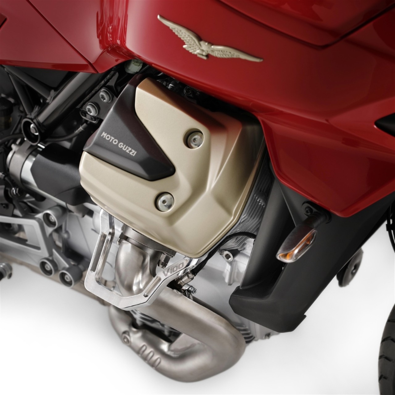Aluminium Zylinderkopfschutz für Moto Guzzi V100 Mandello / Stelvio