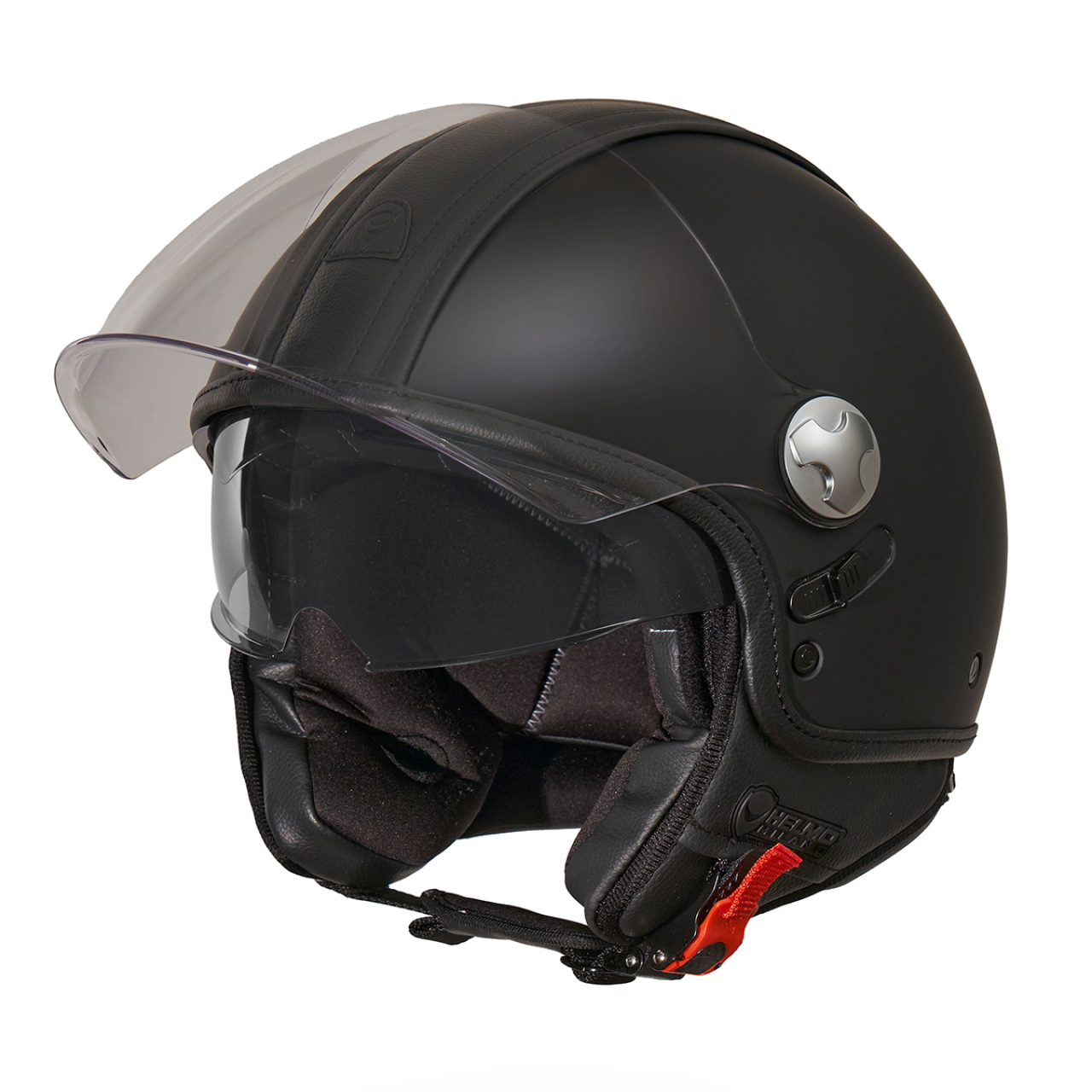 Helmo Milano Demi Jet, PelleDura Premium, noir mat