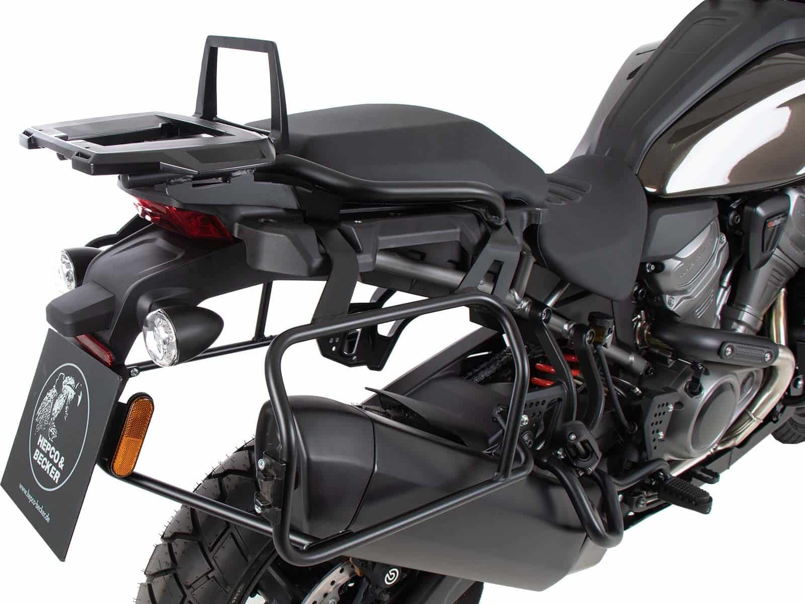 Support de topcase Alurack noir pour Harley Davidson Pan America (21-) Hepco & Becker