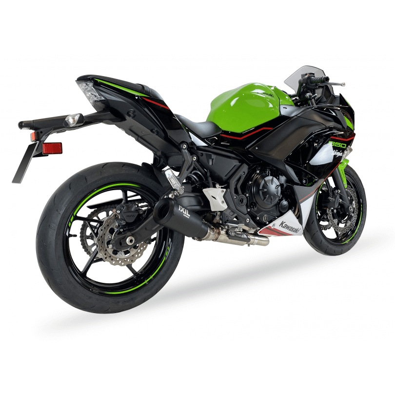 IXIL RB Komplettanlage mit Kat für Kawasaki Z 650 /RS, 650 Ninja (21-), schwarz, E-geprüft, Euro5
