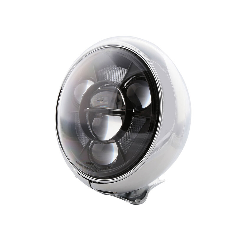 HIGHSIDER pro 7 inch koplamp HD-stijl Type 11 LED chroom met TFL, E-goedgekeurd (1pc)