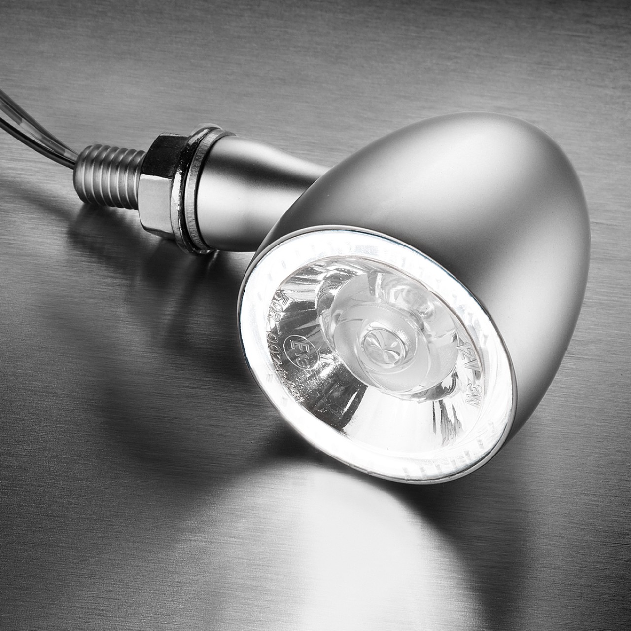 Kellermann Blinker mit Positionslicht, Bullet 1000 PL, Stahl, LED, VL/VR, 12 V, chrom glänzend