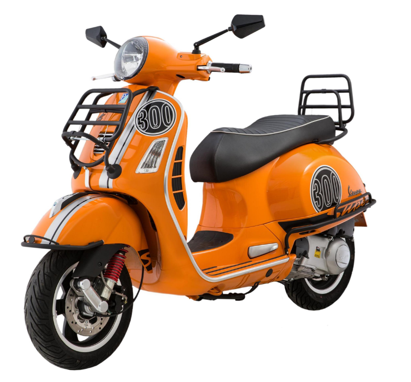 Luggage rack front for Vespa GTS/GTS Super/GTV/GT 60/GT/GT L 125-300cc, foldable, black matt