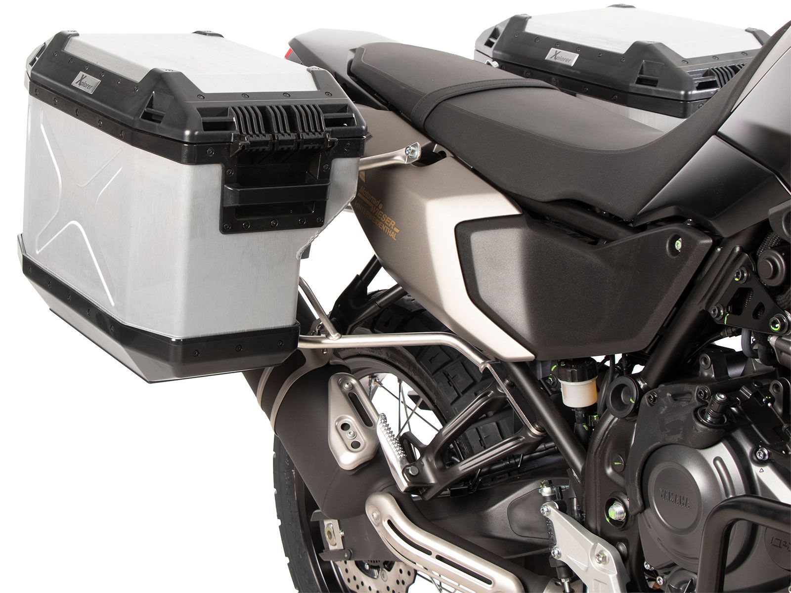 Case carrier set Cutout stainless steel incl. case set Xplorer Cutout silver for Yamaha Ténéré 700 (25-)