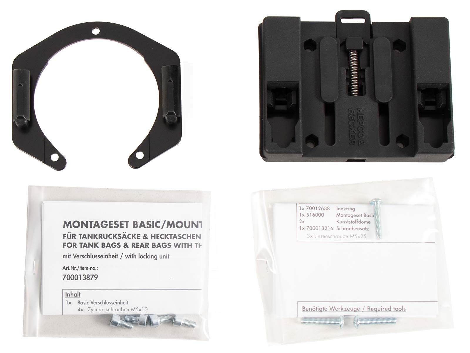 Anneau de réservoir Basic y compris unité de fermeture de la sacoche de réservoir pour BMW F 650 (93-96) Hepco & Becker