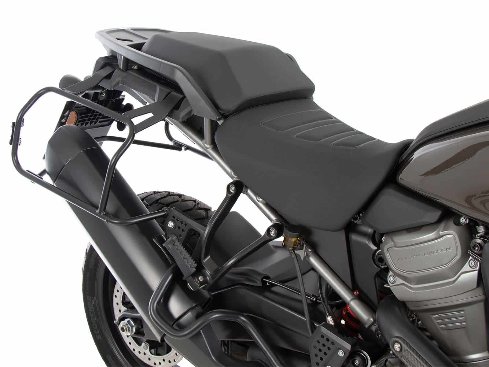 Kit de support de valises Cutout y compris kit de valises Xplorer Cutout noir pour Harley Davidson Pan America (21-)