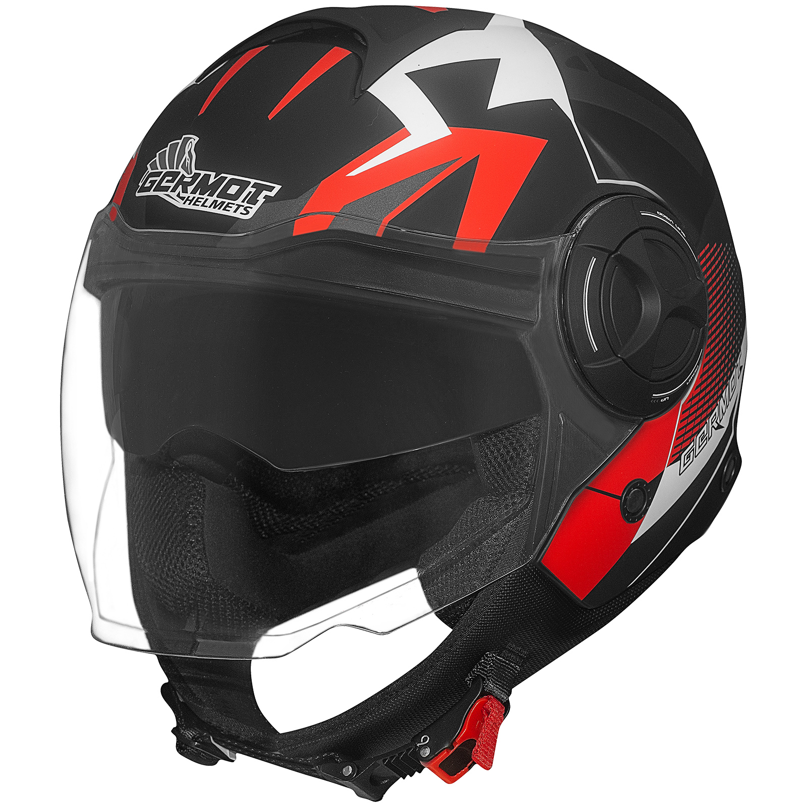 Germot helm GM 650, mat zwart/rood