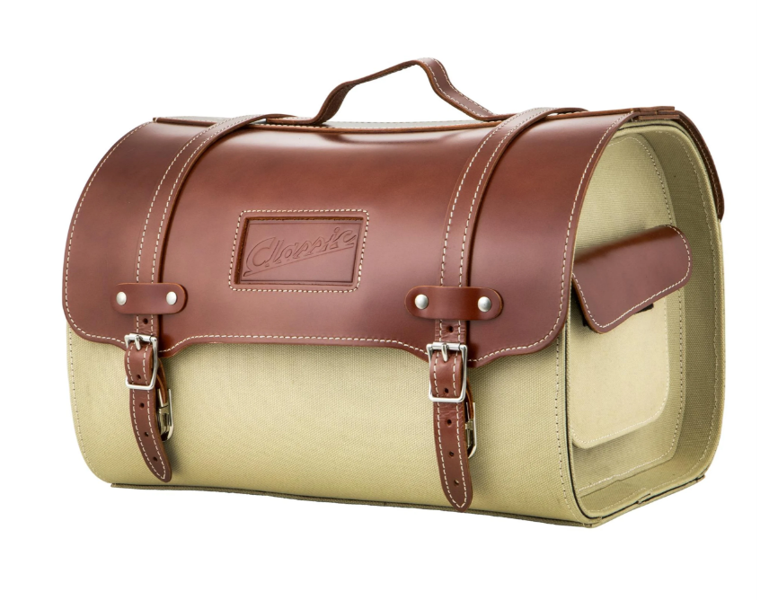 Valise en cuir "Classic" pour Vespa, cuir/canvas
