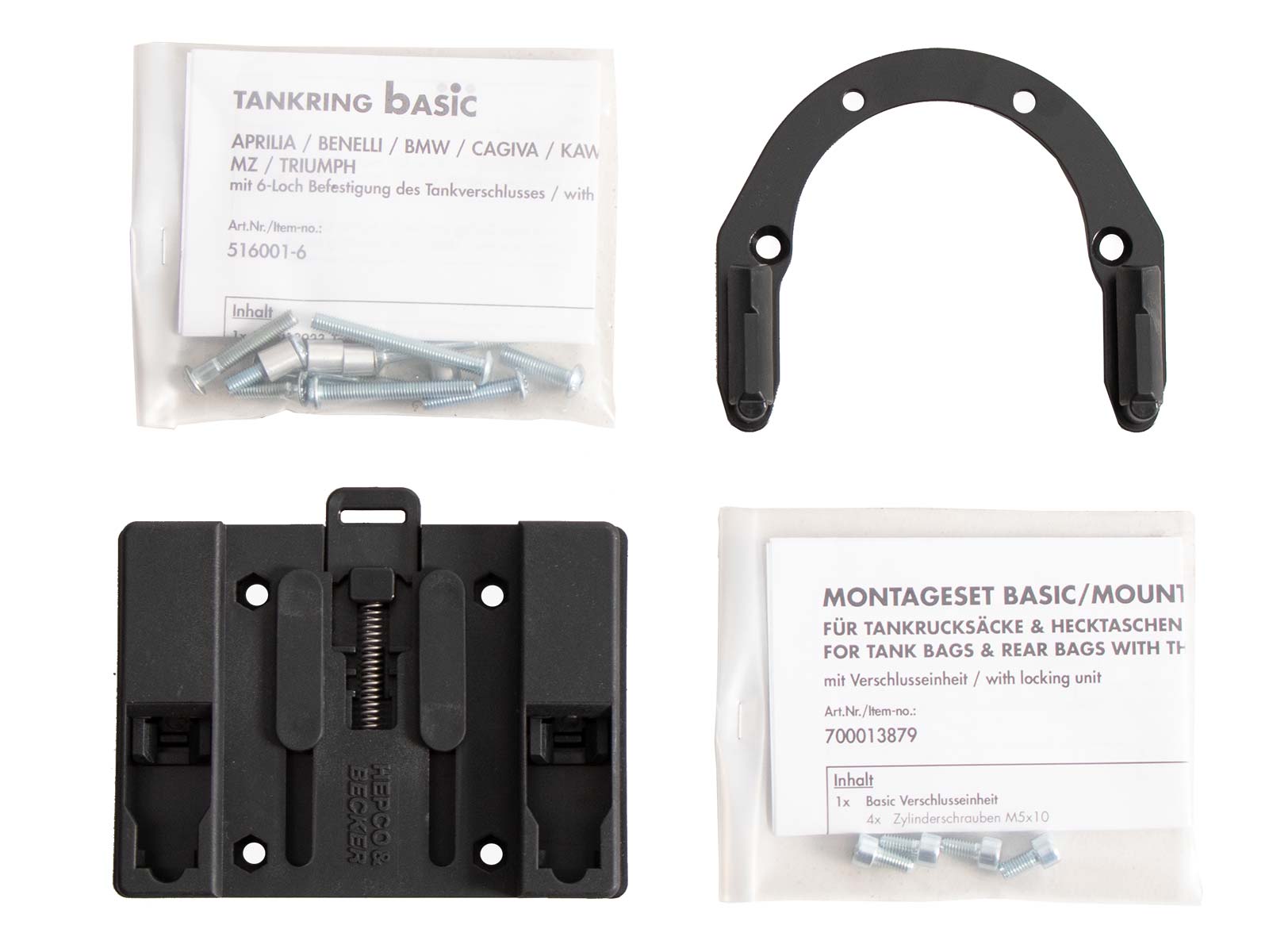 Anneau de réservoir Basic avec unité de fermeture de la sacoche de réservoir pour Moto Guzzi V100 Mandello /S (22-)