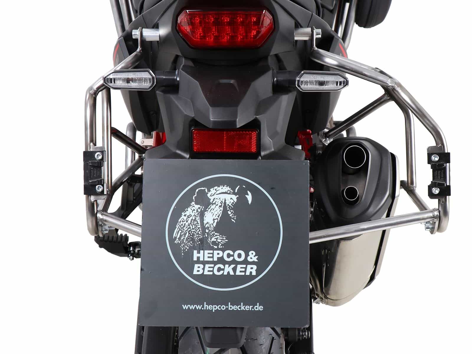 Xplorer Cutout Kofferset schwarz + Cutout-Träger silber für Honda CRF 1100 Africa Twin (20-21)