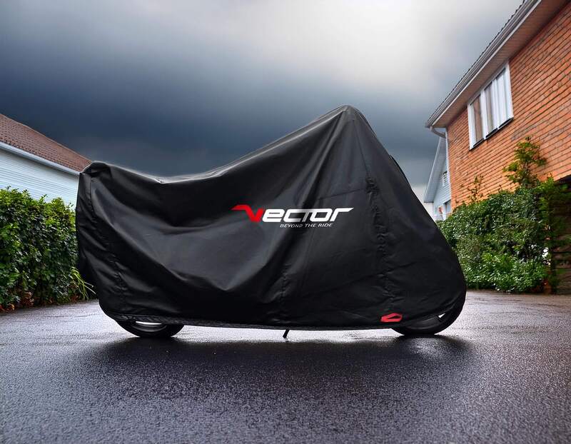 VECTOR H2O Binnen/buiten afdekzeil voor motor/scooter met hoog windscherm - Zwart - L